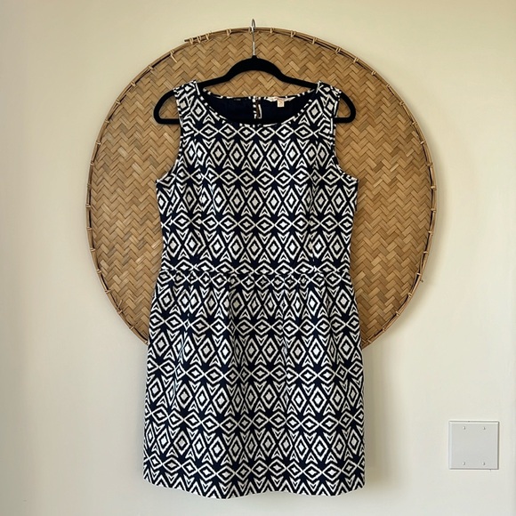 BROOKS BROTHERS A-LINE GEOMETRIC DRESS W/‎ POCKETS PREP CORPCORE DARK ACADEMIA - Picture 2 of 11